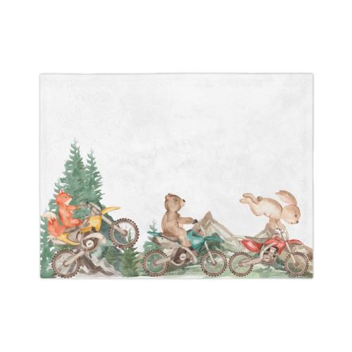 Personalized DirtBike Baby Blanket, Dirt Bike Blanket, Dirtbike Baby Shower, Bear Fox Bunny Dirtbike Baby Blanket, Motocross Baby