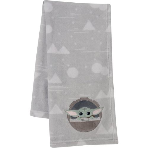 Lambs & Ivy Star Wars Mandalorian The Child/Baby Yoda Gray Fleece Baby Blanket