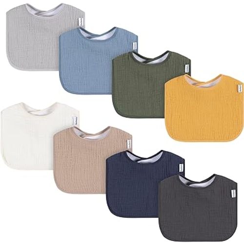 Gerber Unisex Baby Muslin 8 Pack Drooling Bibs