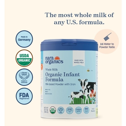Organic Whole Milk Infant Formula – Full size cans – Nara Organics