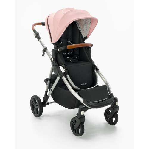Mockingbird Single-to-Double Stroller 2.0 | Bloom, Watercolor Drops, Silver with Penny Leather