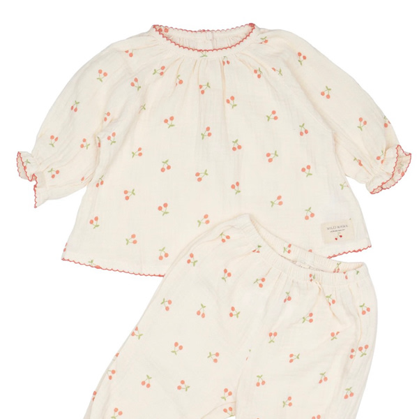 Gauze Two Piece Set in Cherries – Wild Wawa