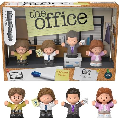 Little People Collector The Office US TV Series Special Edition Set in Display Gift Box for Adults & Fans, 4 Figures
