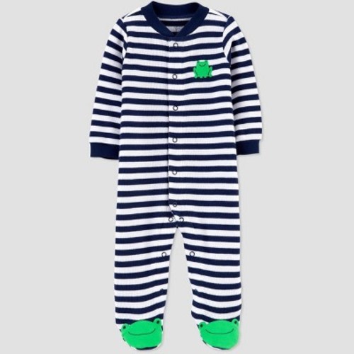 Baby Boys' Stripe Frog 1pc Pajama - Just One You® made by carter's Blue, Size: 3M