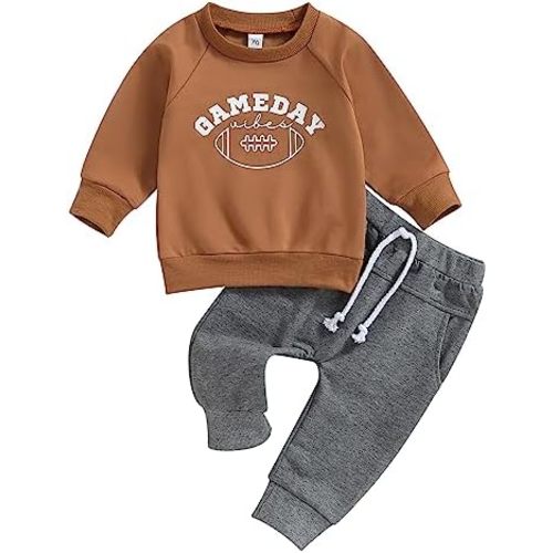 Toddler Baby Boy Clothes Set Letter Print Long Sleeve Sweatshirt Top Jogger Pants Cute Newborn Infant Fall Winter Outfit