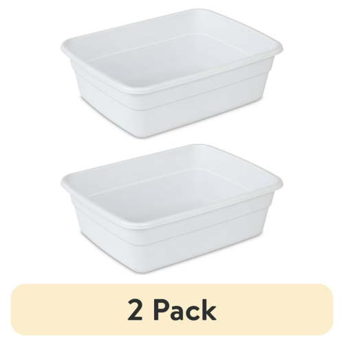 Dishpan - Sterilite 8 Qt. Dishpan, Multi-Purpose Plastic Wash Tub, 2 pack