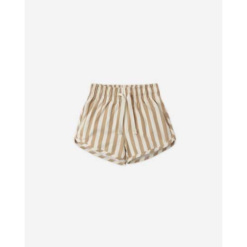 Boys Swim Short Blue + Butterscotch Stripe