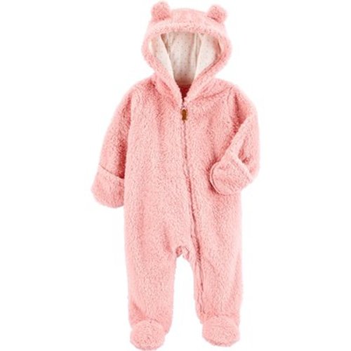 Carter's Baby Girls' Sherpa Pram Jumpsuit, Pink, 9 Months