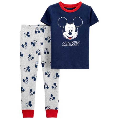Baby 2-Piece Mickey Mouse 100% Snug Fit Cotton Pajamas - Style,Blue