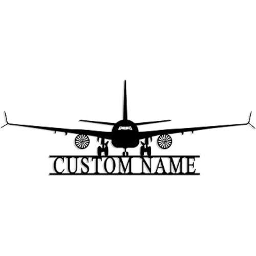 TIORYSOEY Custom Airplane Wall Decor Personalized Aviation Metal Wall Art Customized Name Metal Sign for Men Personalized Pilot Gifts Aircraft Decorations for Kids Boys Room