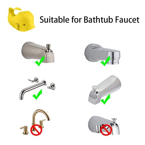 Faucet Cover Bathtub Baby Tub - Bath Spout Cover Baby Bathtub, Faucet Cover Baby Bathtub Silicone Whale for Kids Yellow