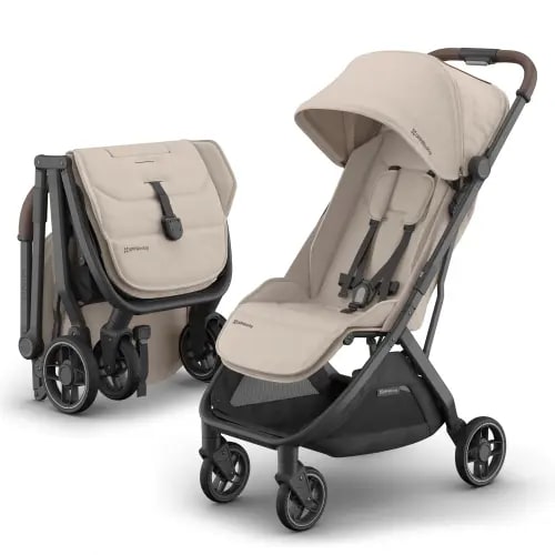 UPPAbaby Minu V3 Compact Stroller - Ada (Sandstone / Carbon Frame / Chestnut Leather)