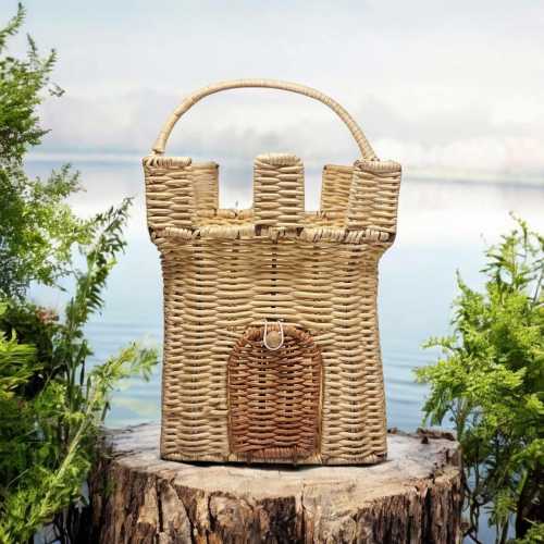 Rattan Castle Basket | Handwoven Wicker Organizer |  Perfect for Home Decor, and Picnics