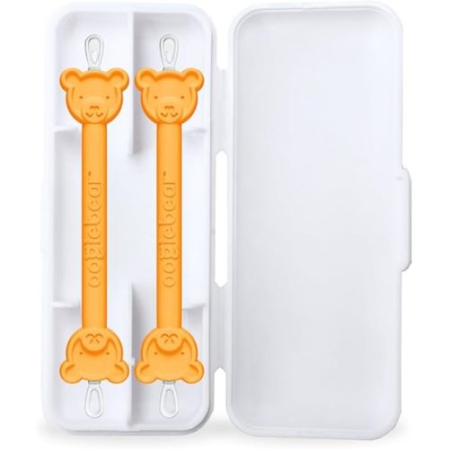 oogiebear: Baby Nose Cleaner & Ear Wax Removal Tool - Safe Booger & Earwax Removal for Newborns, Infants, Toddlers - Dual-Ended - Essential Baby Stuff, Diaper Bag, 2-Pack Orange with case
