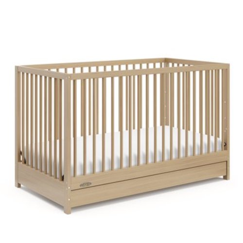 Graco Teddi 5-in-1 Convertible Baby Crib with Drawer, Driftwood