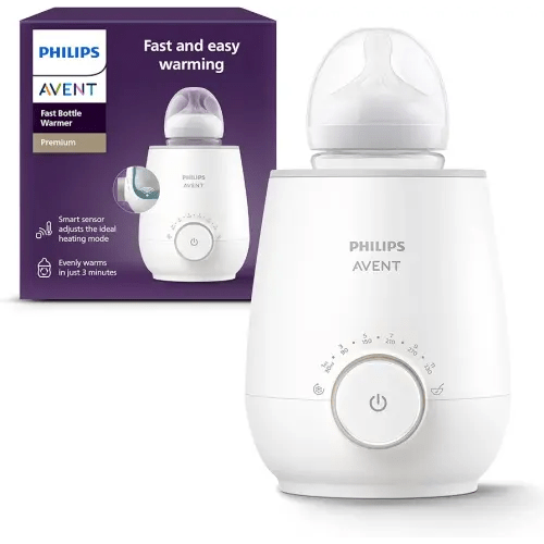 Philips Avent Premium Fast Bottle Warmer, with Smart Temperature Control, Water Bath Technology, Automatic Shut-off, Model SCF358