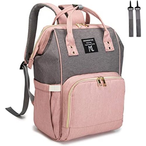 Diaper Bag Backpack, Multifunction Waterproof Travel Back Pack Maternity Baby Nappy Changing Bags Pink 25L