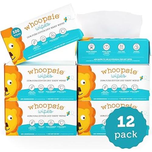 100% Pure Cotton Dry Wipes | 1200 Count | Use Wet or Dry | Soft & Sensitive | Hypoallergenic | Extra Strong & Absorbent | Perfect for Diaper Changes, Runny Noses, Drool, Meal Time & Nursing