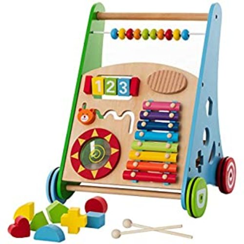 B. toys- Little Learning Steps- Wooden Activity Walker – 7 Educational Activities – Learning & Walking Toy for Toddlers – Stand, Push, Walk – 1 Year +