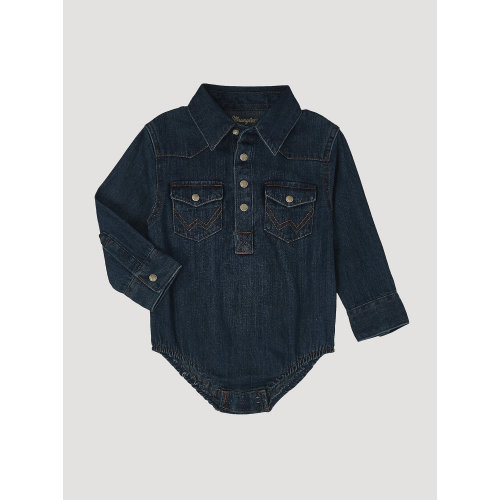 Baby Boy Long Sleeve Bodysuit Denim | COLLECTIONS | Wrangler®