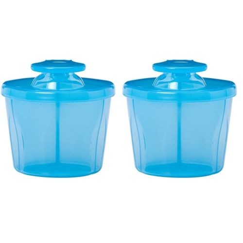 Dr. Brown's Baby Formula Dispenser with Snap-On Lid for On-the-Go Feedings,Milk Powder Dispenser for Traveling with Infant,Blue (Pack of 2)