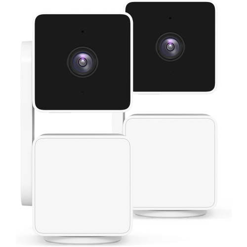 Wyze Cam Pan v3 Indoor/Outdoor Wired Security Camera with Pan/Tilt/Zoom (2 pack) - White