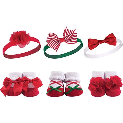 Hudson Baby Girl's Headband and Socks Giftset