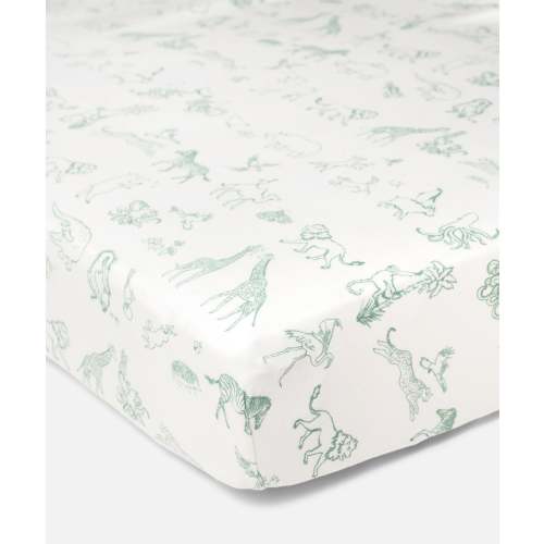 Crib Sheet, Seafoam Animal Parade