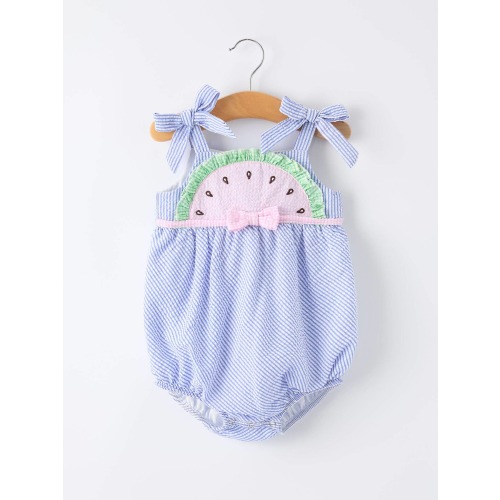 Watermelon Stripe Girl Romper