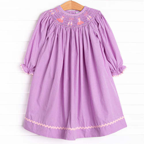 Recital Ready Smocked Bishop Dress, Purple – Stitchy Fish
