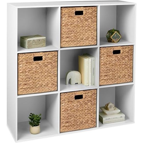 Best Choice Products 9-Cube Storage Organizer, 13.5in Shelf Opening, Bookcase, Display Shelf, Customizable w/ 3 Removable Back Panels – White