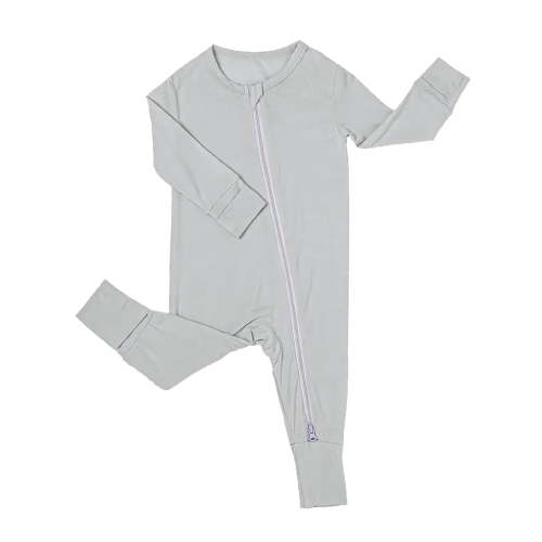 SXIMEE Unisex Baby Bamboo Viscose Pajamas with Mitten Cuffs Boys Girls 2 Way Zip Long Sleeve Sleepers