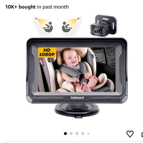 DoHonest Baby Car Camera HD 1080P - Rear-Facing Car Baby Monitor with Night Vision, Adjustable View Angle, Easy Setup, Anti-Glare Display, Safety for Kids & Infants