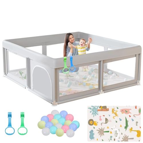 Baby Playpen 50"L x 50"W x 26"H Play Pens for Babies and Toddlers, Large Play Yards for Indoor & Outdoor