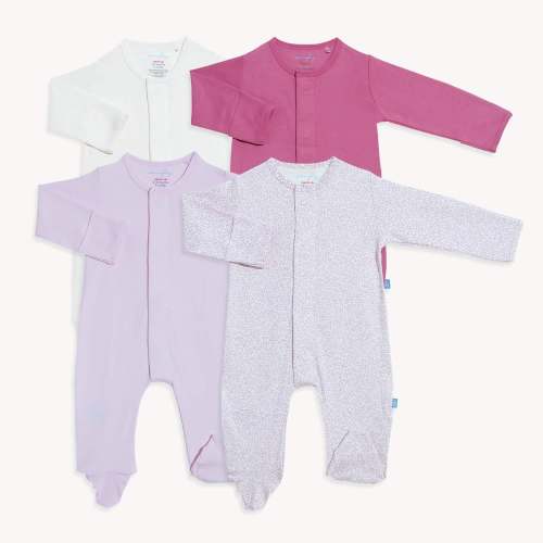 pink bliss organic cotton magnetic footies | 4 set – Magnetic Me
