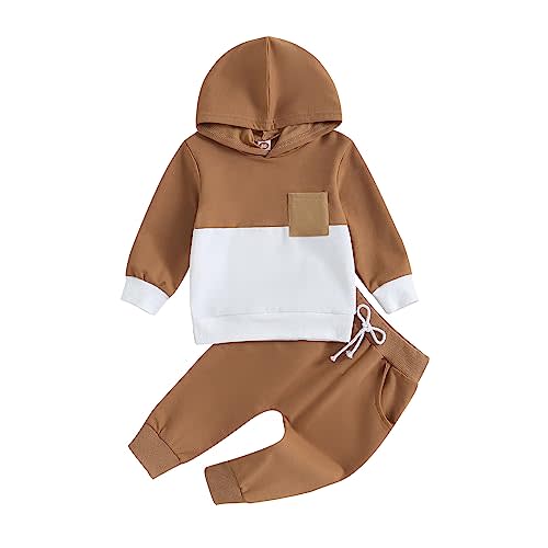 2Pcs Baby Boys Hoodie Tops Pants Set Dinosaur Deer Print Sweatsuit Fall Winter Outfits