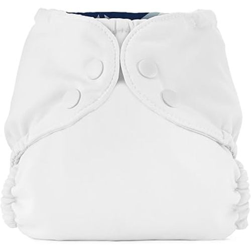 Esembly Cloth Diaper Outer, Waterproof Swim Cloth Diaper Cover, Leak-Proof and Breathable Layer Over Prefolds, Flats or Fitteds, Reusable with Snap Closure - Size 2 (18-35lbs), Sea Salt