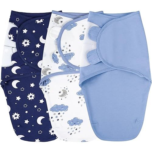Yoofoss Baby Swaddles for Newborns 100% Cotton, Adjustable Swaddle 0-3 Months 3 Pack Newborn Swaddle Sack, Breathable Soft(Small)
