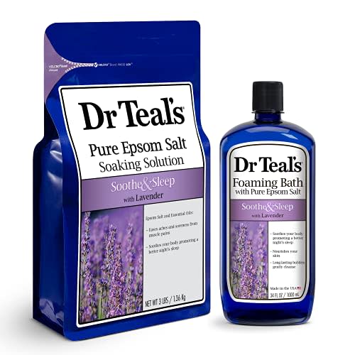 Dr Teal's Epsom Salt Soaking Solution and Foaming Bath with Pure Epsom Salt, Lavender