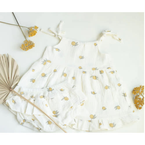 Dress with bloomers lemon print