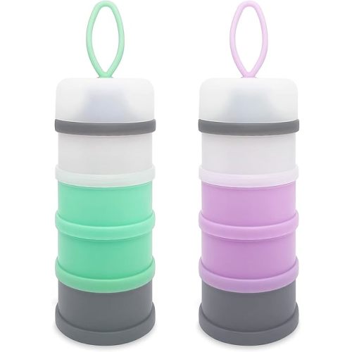 Baby Formula Dispenser, Formula Container, Portable Milk Powder Dispenser Container, Baby Feeding Travel Storage Container, Non-Spill Stackable Baby Snack Storage Container, BPA Free, 2 Packs