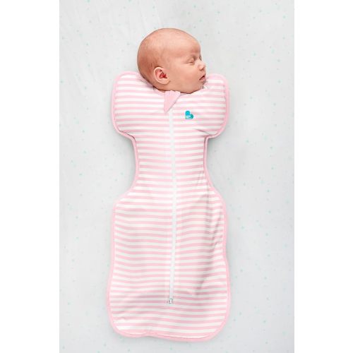 Love to Dream Swaddle UP, 1.0 TOG, Baby Sleep Sack, Self-Soothing Swaddles for Newborns, Improves Sleep, Snug Fit Helps Calm Startle Reflex, Newborn Essentials for Baby, Small 8-13lbs, Stripe Pink