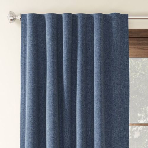 50"x63" Blackout Aruba Window Curtain Panel Blue Denim - Threshold™: Recycled Polyester, Oeko-tex Certified, Solid Drapes