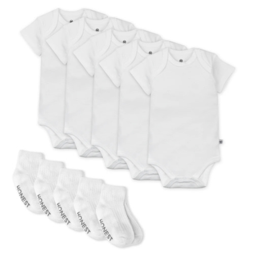 10-Pack Organic Cotton Short Sleeve Bodysuit & Sock Bundle | Honest Baby Clothing