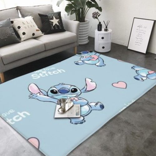 Stitch Cartoon Flannel Printed Carpet Floor Mats Suitable for Bedroom, Living Room, Outdoor Study, Decorative Floor Mats Carpet 39.37"×59.09"
