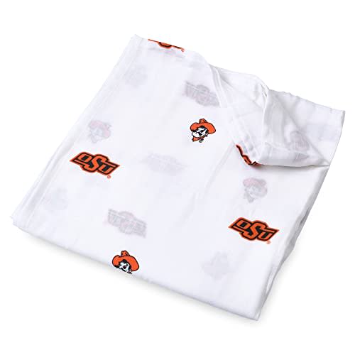 Three Little Anchors Oklahoma State University Muslin Swaddle Blanket 47x47in