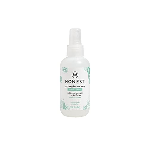 The Honest Company Soothing Baby Bottom Wash | Gently Cleanses + Refreshes | Naturally Derived, Non-Irritating, Made with Aloe | 5 fl oz
