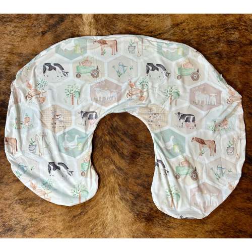 Farm baby boppy pillow cover