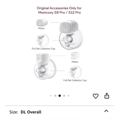 Momcozy Original S9 Pro/S12 Pro Replacement Accessories, Only Compatible with Momcozy S9 Pro/S12 Pro Breast Pump NOT for S9/S12 (Double-Sealed Full Set Collector Cup with 24mm Flange,180ml, 1 Pack)
