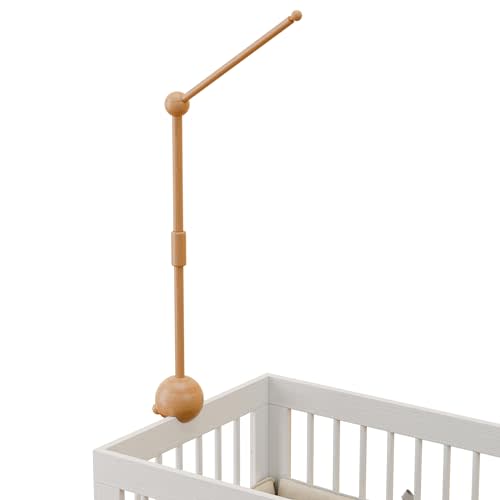 GIJIR Baby Crib Mobile Arm,32.5 Inch Crib Mobile Stand,Wooden Mobile Arm for Crib（2 Modes, 360°Adjustable,100% Beech Wood Boy Girl Mobile Holder for Crib Nursery Decor Baby Mobile Hanger